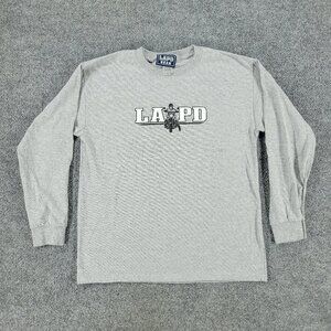 LAPD Gear Shirt Boy Large Gray Los Angeles Police Department Graphic Long Sleeve